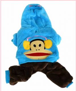 New Fashion Cartoon Monkey Pet Dog Fleece Clothes Product Clothing Warm Costume