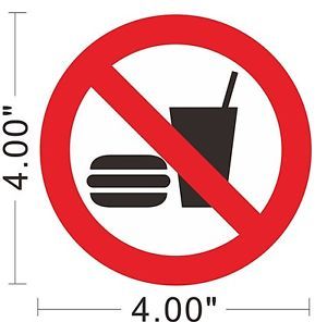 No Food Drink Decal Vinyl Sticker Warning Safety Sign Store Office Building A160