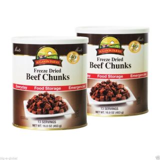 26 Servings Freeze Dried Beef Chunks Emergency Survival Storage Food 2 PK Cans