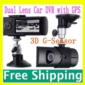 Car GPS Logger Dual Camera HD Vehicle Car DVR Road Dashboard Recorder