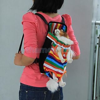 Pet Dog Travel Back Backpack Rucksack Front Chest Carrier Bag Legs Out Size S