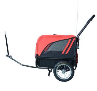 Portable Pet Dog Bicycle Bike Trailer Carrier Pet Stroller 2in1 360 Swivel Wheel