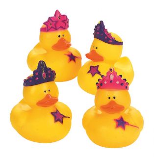 12 Princess w Crown Rubber Ducks Party Favors Birthday Cake Toppers