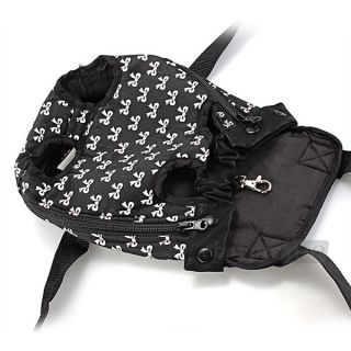 Black Bowknot Dog Pet Cat Carrier Backpack Front Bag Net Adjustable S