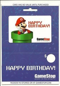 Mario Nintendo Happy Birthday Gamestop Gift Card Collectible No $Value