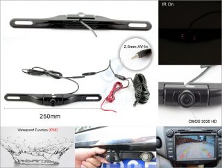 Car Plate License Rear View Camera for GPS Tablet IR Night Vision Water Proof