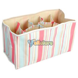 Fashionable Baby Diaper Nappy Bags 7 Liner Cell Divider Bag Red Stripe Style