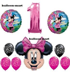 Disney Minnie Mouse 1st Birthday Pink Damask Balloons Decorations 1 One Party