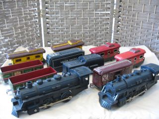 Lot of 11 Vintage Marx Engines and Train Cars