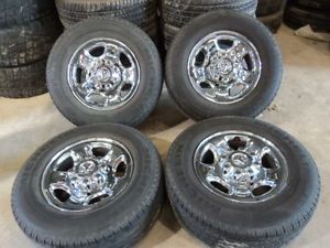 Factory 17" Dodge 2500 3500 Chrome Wheels and 265 70R17 Michelin Tires