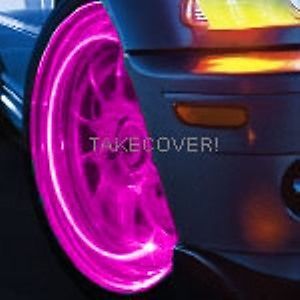 Pink Magenta LED Tyre Lights Tire Wheel Valve Stem Cap Light Car
