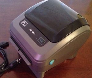 Zebra ZP450 Label Thermal Printer w Power Cord USB Cable Shipping Barcode Used 0760707028775
