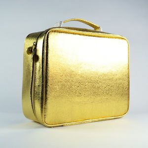 Estee Lauder Gold Large Makeup Cosmetic Bag Case Zipped Brand New