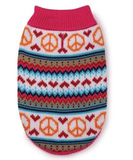 Peace Lovin' Sweater Pet Dog Knit Top Shirt XXS L Pink Turtleneck Peace Sign