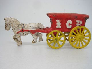 Vintage Horse and Wagon Ice Trailer