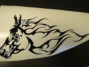 Horse Flames Sticker Decal Fits Ford Chevy Dodge Jeep Toyota Trailer Hauler
