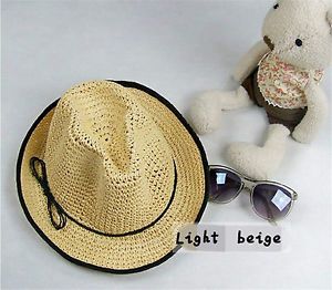 Fashion Ladies Summer Beach Sun Hat Straw Floppy Elegant adumbral Cap 5 Style C