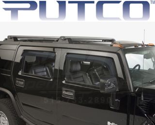 Putco 580502 Tinted Black Front Rear Window Vents Visors 2003 2009 Hummer H2