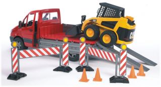 Bruder MB Sprinter Kids Toy Tow Truck with Cat Loader 02922 New