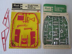 Lot of 2 Revell Parts Pack Cadillac Engine Dragster Frame AMT Johan Monogram MP