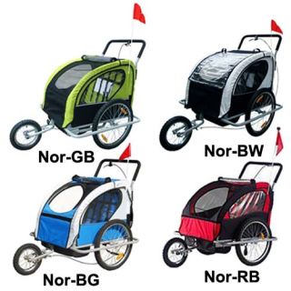 Double Kids Child Bicycle Bike Trailer Children Carrier Stroller Buggy 2 Seater