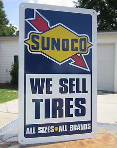 Sunoco We Sell Tires Service Station Sign Muscle Car 260 Gas Pump Goodyear Tire