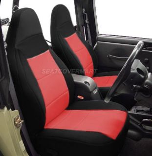 Jeep Wrangler TJ 1998 99 Neoprene Car Seat Cover Full Set Red Front Rear 99127