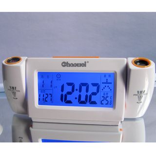 Sound Control Sensor Projection Digital LED Snooze Alarm Clock Night Light Timer