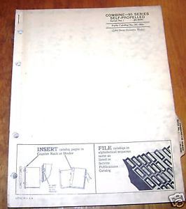 John Deere 95 Combine Parts Catalog Manual JD Early Models JD PC580