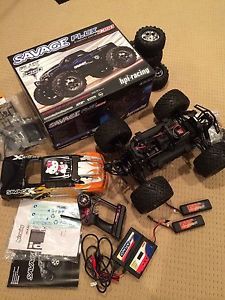 HPI Savage Flux HP Brushless RC Car Truck with EXTRAS Mint LiPo Batteries 1 8 4944258524894