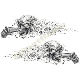 Set of Two Skull Shoot to Kill Stickers Decal Forks 4 Harley Davidson