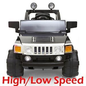 12volt RC Battery Powered Wheels Kids Ride on Hummer Jeep Car Remote Black