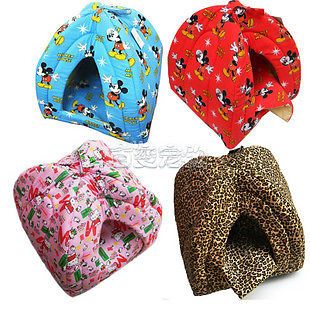 New Cute Lovely Soft Sponge Indoor Pet Cat Dog House Tent Collapsible Two Sizes