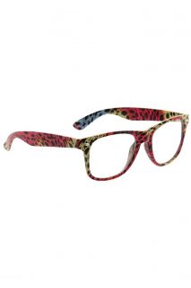 Party Leopard Clear Lens Retro Glasses