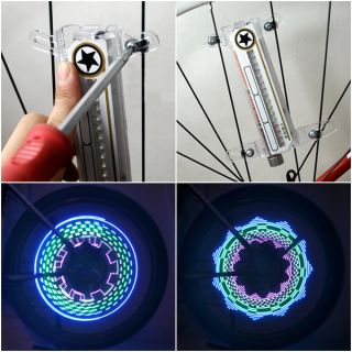Cycling Bike Bicycle Wheel Tire Valve Spoke 16 LED Flash Light Lamp 32 Changes