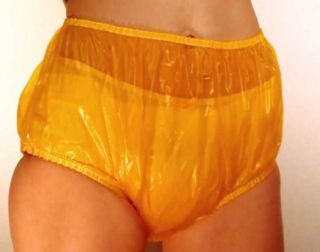 25 XXL Incontinence Vinyl Adult Plastic Pants Briefs Diaper Cover Amber Abdl
