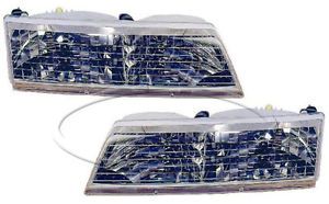 New Replacement Headlight Assembly Pair for 1995 97 Mercury Grand Marquis