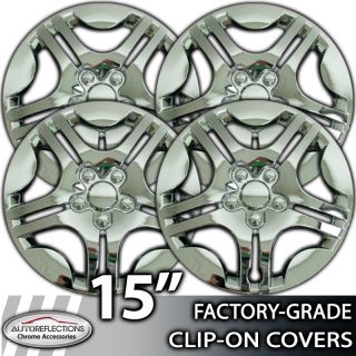 2004 2008 Chevy Malibu 15" Chrome Clip on Hubcaps Wheel Covers