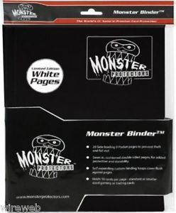 SEALED Monster Binder 9 Pocket Card Protector Black Matte New White Pages