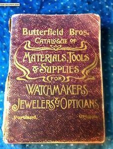 Butterfield Bros Antique Watchmakers Catalogue Materials Tools Supplies Portland