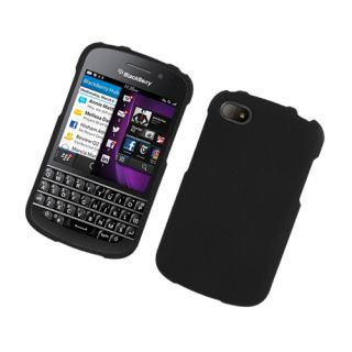 For Blackberry Q10 Hard Cover Rubberized Protector Case Black
