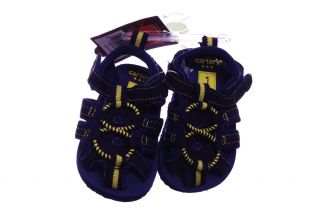 Baby Boys Blue Yellow Carters Sandals Shoes Velcro 3 6 Months Infant Newborn New