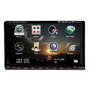 New HD 7" Double 2 DIN Navigation Car Stereo Receiver Bluetooth GPS DVD USB SD
