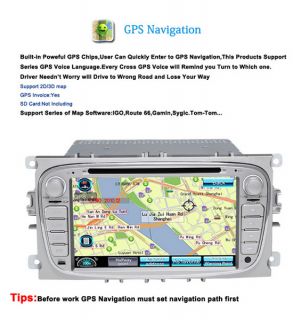 7" J 8618MX Ford Focus 2 DIN Car DVD GPS Bluetooth iPod WiFi 3G ATV Touch Screen
