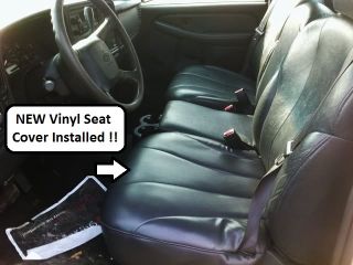 99 02 Chevy Silverado Service Utility Bed Driver Bottom Vinyl Seat Cover DK Gray