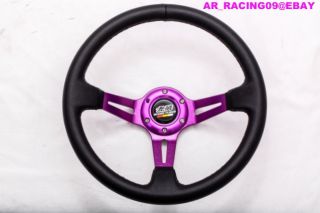 Drift Racing Rally Deep Dish Steering Wheel Purple Mugen 240sx 350Z EVO STI TC