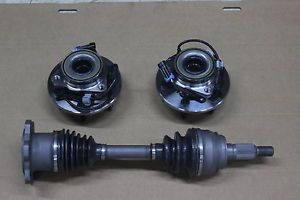 2 Front Wheel Hub Bearings GMC Chevy 6 Lug w ABS 1 Front Driver Side Axle Shaft