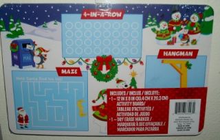 Childrens Erasable Activity Board for Christmas Car Fun Maze Hang Man and More