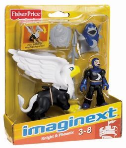 Imaginext Castle Blue Knight and Phoenix Medieval Eagle Talon Action Figure Set