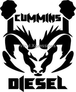 Cummins RAM Dodge Diesel Truck 12" Coal Roller Decal Back Glass Window Sticker